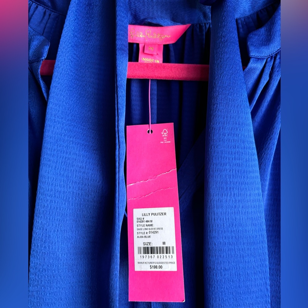 NWT Lilly Pulitzer Saige Dress in Alba Blue Medium - Picture 5 of 7